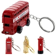 TEHAUX 4-Piece London Souvenir Set Zinc Alloy Mailbox Shape Collectible Gift for Travel