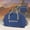 Blue, variant on Foldable Travel Duffle Bag, 15.7 Inch Large Capacity Polyester Storage Tote, Portable Handheld Luggage Case for Overnight Trips Home Wardrobe Organizing