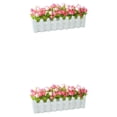 thumbnail image 3 of Bearachild Plantas de simulación de flores artificiales Valla Maceta Contenedor falso Maceta para de oficina Arreglo de boda Rosa Rosa 30 centimetros 2Conjunto, 3 of 6