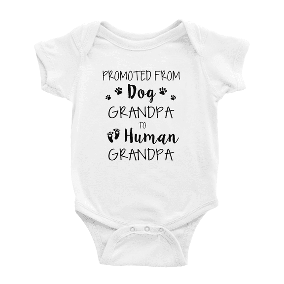 Pregnancy Announcement:Promoted From Dog Grandpa To Human Grandpa Baby Bodysuits Clothing