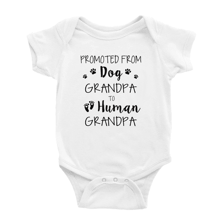 

Pregnancy Announcement:Promoted From Dog Grandpa To Human Grandpa Baby Bodysuits Clothing