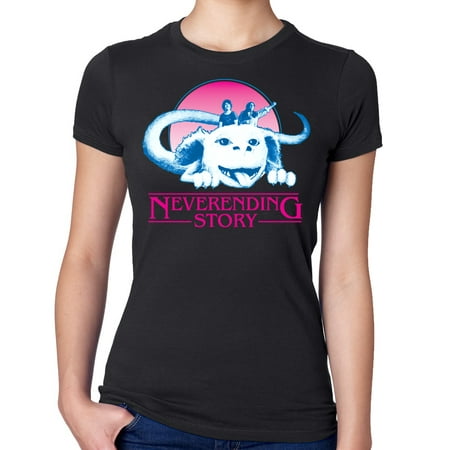 Stranger Things Neverending Story Womens Large Black T (Best Stranger Things T Shirts)