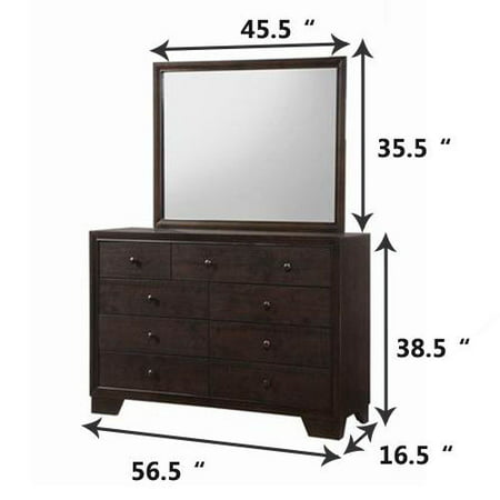 9 Drawers Dresser Mirror Set Chest Cabinet Luxury Home Furniture