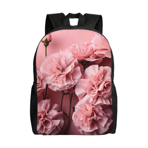 Fotbe Delicate Pink Carnations Mochila de Viaje para Laptop, Mochila Ejecutiva Delgada y Resistente 15.6"