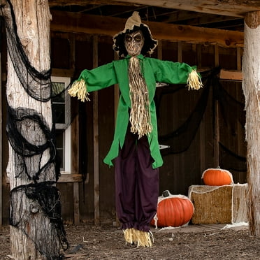 Morris Costumes 6 ft Light-Up Hanging Animated Scarecrow Decoration - Green