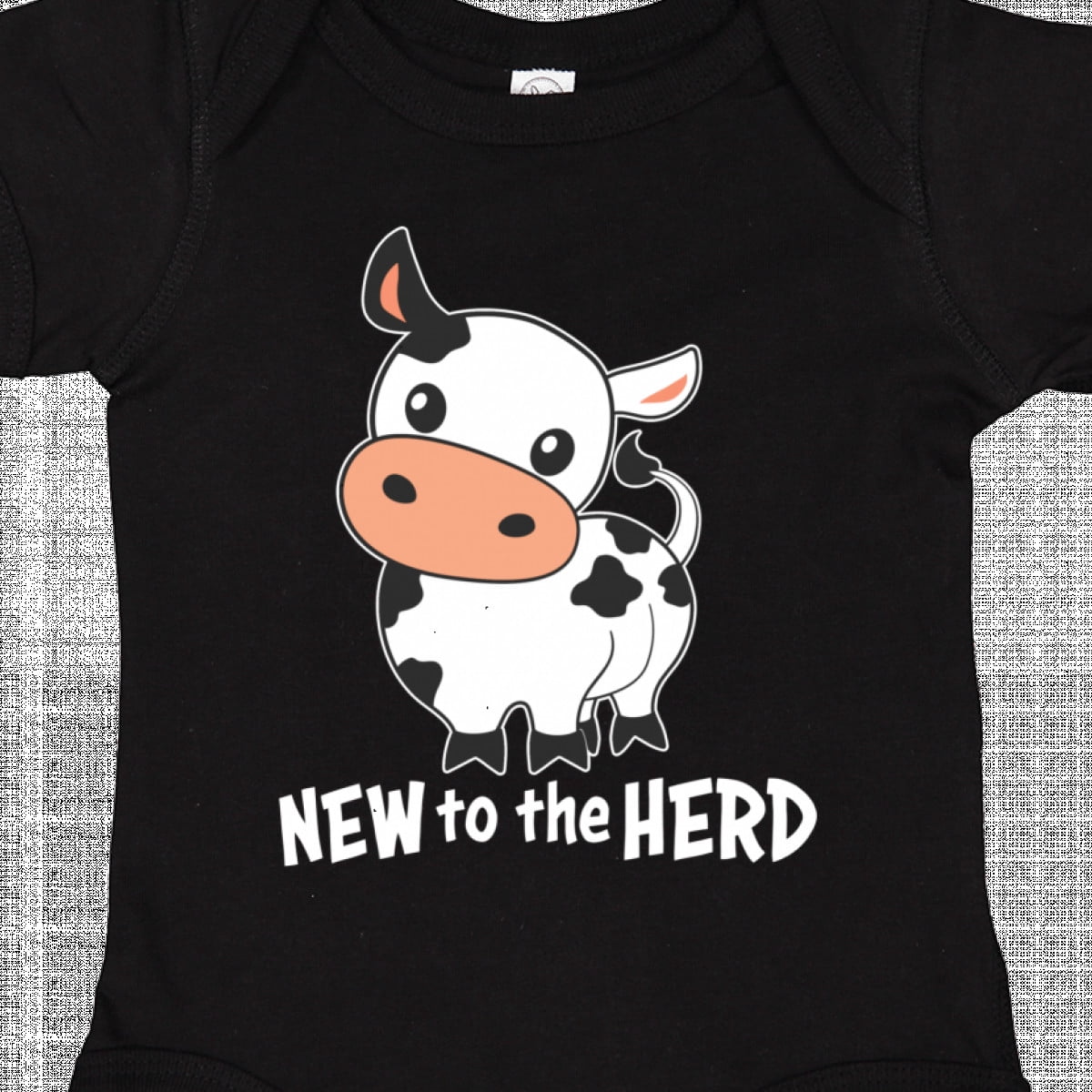 Inktastic New to the Herd Cute Cow Boys or Girls Baby Bodysuit