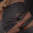 thumbnail image 3 of Abaniceros plegables de seda Maitys Festival Tai Ji negros (paquete de 2), 3 of 7