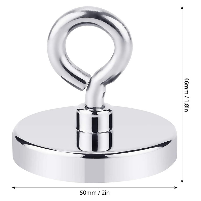 Fishing Magnets 300 LBS Pulling Force 2 inch Neodymium Rare Earth Magnet  with Lifting Eye-Bolt, Super Strong Round Magnet for Retrieving Items in  Lake, Beach, Lawn and New House. 