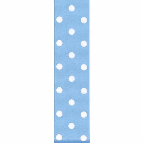 Offray, Blue Grosgrain Polka Dot Craft Ribbon, 1 1/2-Inch x 9-Feet