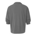 thumbnail image 4 of Mens Casual Knit Polo Collared Sweaters Business Fall Winter Long Sleeve Solid Color Color versatile Top Gray S, 4 of 4