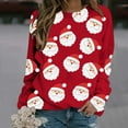 thumbnail image 2 of toraway Sweat à Capuche pour Femmes Zip avant Nouveau Sweat-Shirt de Noël Imprimé Col Rond Manches Longues Décontracté à la Mode TG, 2 of 4
