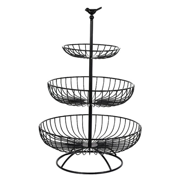 Cesta de 3 niveles de alambre de Metal Sunnimix para frutas verduras aperitivos dulces