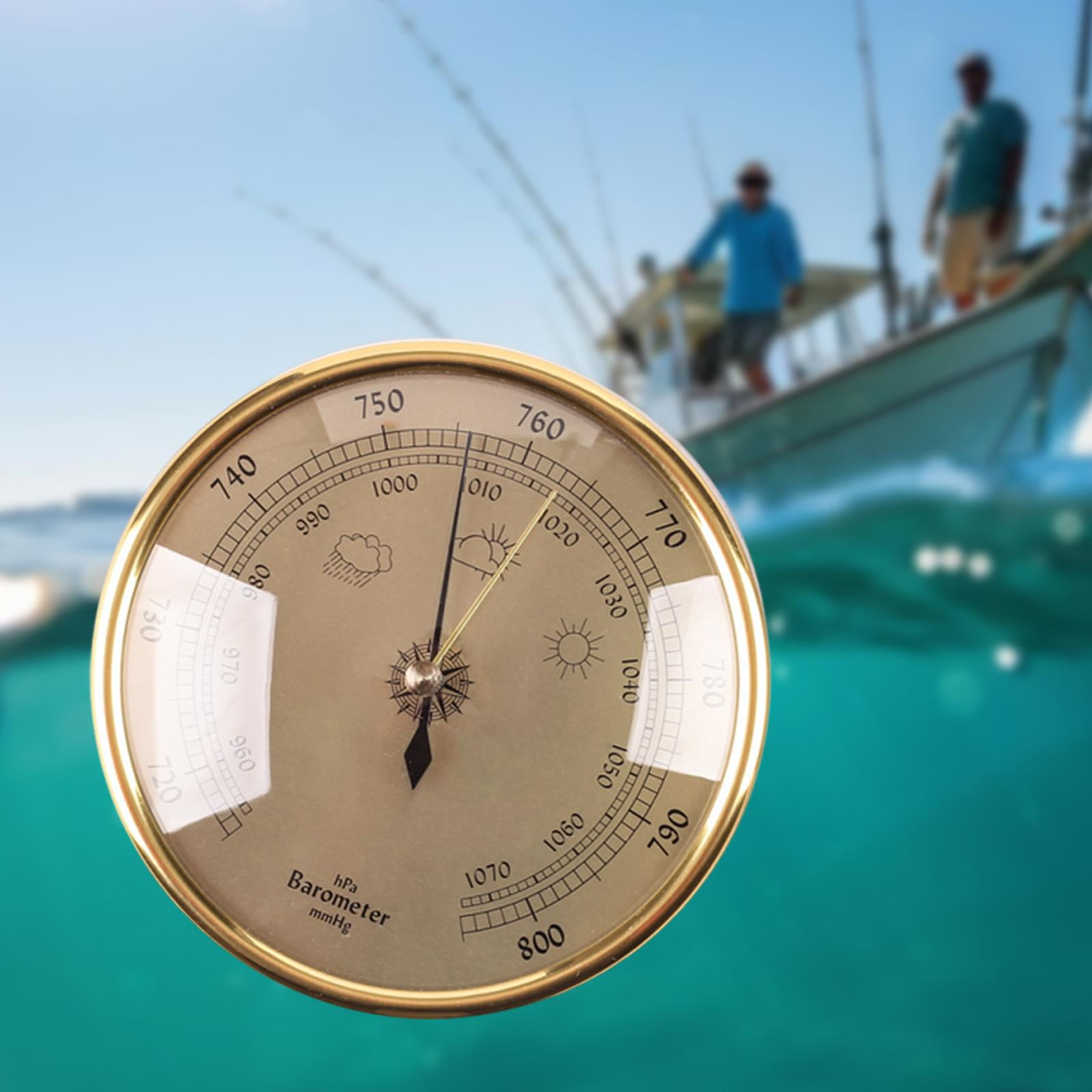 QccHieUs Barometer Air Pressure Tool 950~1070 Hpa Accessories for Offices Boat Hotels Gold Face