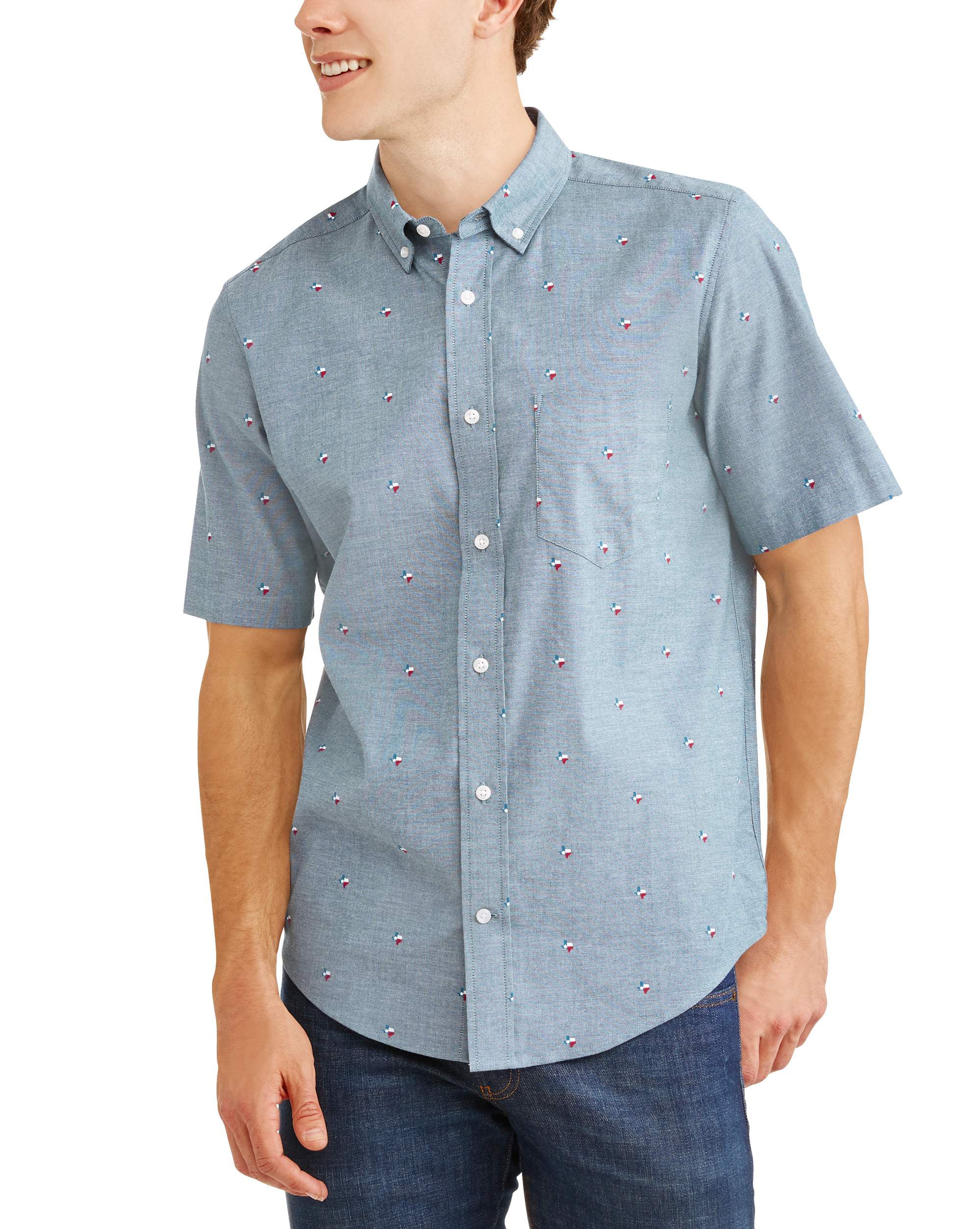 George Men's Printed Stretch Woven Shirt - Walmart.com
