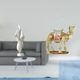 thumbnail image 2 of Escultura de camello con plumas, estatua moderna de resina, colección de arte, artesanía, adorno de escritorio, figura decorativa para chimenea,, 2 of 8