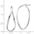 thumbnail image 2 of 14k White Gold Polished 2mm Wavy Hoop Earrings 39.17x21.44mm Wide 2mm Thick Hoop Earring for Women, 2 of 2