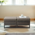 thumbnail image 2 of POCASSY Outdoor Patio Brown Ottoman with Cushion(Set of 2), 2 of 6