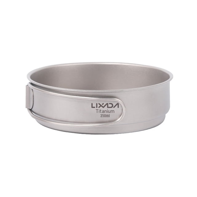 Lixada Ultralight Titanium Frypan Outdoor Camping Hiking Backpacking Cooking Frying Pan with Foldable Handles