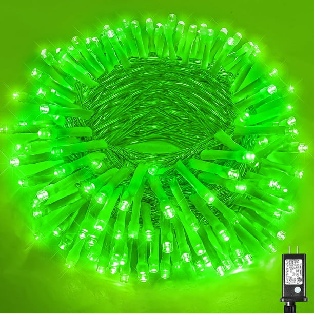 Cadena de luces Vivideal, 200 LED, 20 m, color verde, resistente al agua, 8 modos