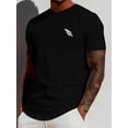 thumbnail image 1 of Camiseta de manga corta con estampado de líneas minimalistas, informal, cómoda y versátil, ideal para el día a día de primavera/verano. Para adultos, hombres, mujeres, adolescentes y jóvenes., 1 of 7