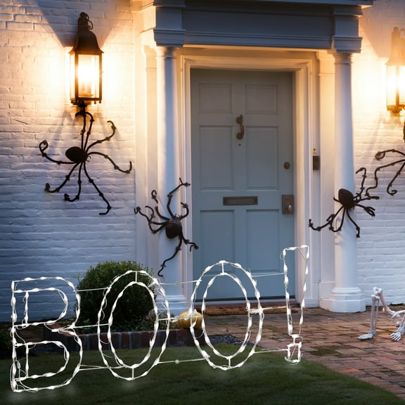 60" Halloween White Light BOO! Sign