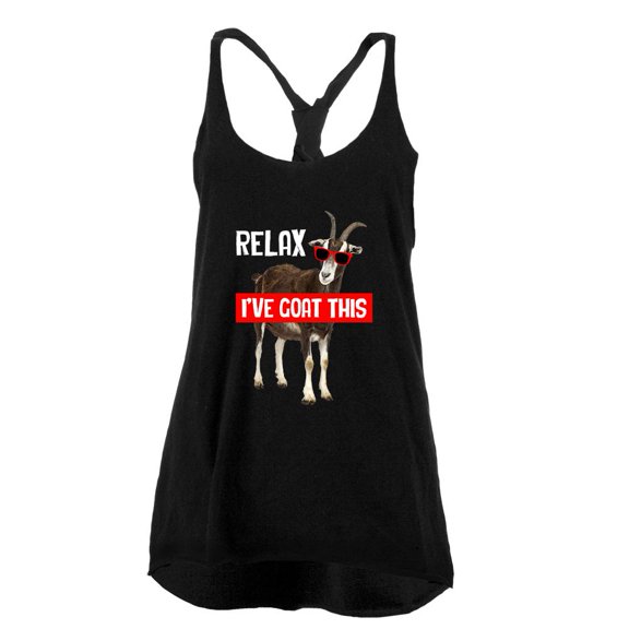 Relax I've Goat Got This Juniors Twist Tank Top Black LG