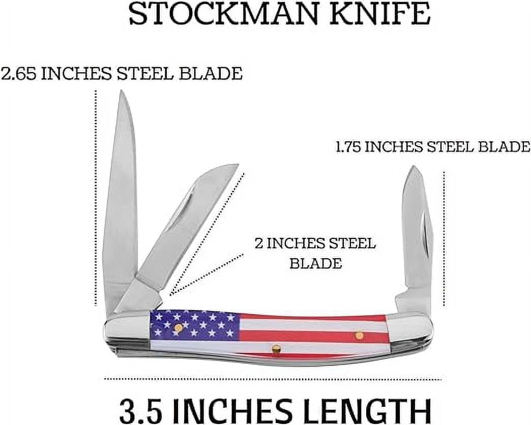 Old Ram - 2PC Traditional Classic Style Folding Trapper Knife Holiday Gift Set (USA)