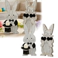 thumbnail image 2 of TIELUTT Adorable Rabbit Figurine Desktop Cartoon Animal Sculpture Cute Bunny Ornament for Random Ornament Assortment Christmas Ornament Fancy Christmas Ornament Snowflake Complete Ornament Set Postal, 2 of 5