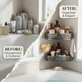 thumbnail image 6 of 2 PCS Corner Shower Caddy Suction Cup, Rustproof Aluminum Shower Shelves with Hooks, No-Drilling Upgrade Bionic Suction Cup Shower Organizer, Removable Bathroom Storage Corner Shelf (Grey), 6 of 8
