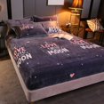 thumbnail image 2 of Drap de Lit en Micro-Polaire Peluche Extra Doux et Confortable en Velours Flanelle Drap-Housse du Dessous 4.9*6.6‘ 3#, 2 of 7