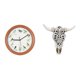 thumbnail image 1 of Reloj de pared,Reloj de pared con pájaro cantor Relojes de pared con pájaros,Escultura de pared de calavera,Estatua de resina con cabeza de vaca para decoración de pared y hogar,Adornos de, 1 of 8