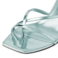 thumbnail image 5 of FSJ Women Strappy Heeled Square Open Toe Thong Sandals Special Kitten Low Heel Chic Flip-flops Versatile Summer Mule Dress Shoes Size 15 Light Cyan, 5 of 5