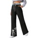 thumbnail image 2 of Pantalones de yoga estampados con cordón de pierna ancha y cintura elástica alta informal para mujer Pompotops  ulkah938617, 2 of 5
