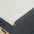 thumbnail image 4 of Acacia Wood Storage Bench Featuring 3 Drawers & Alloy Pulls with Linen Cushion, 4 of 17