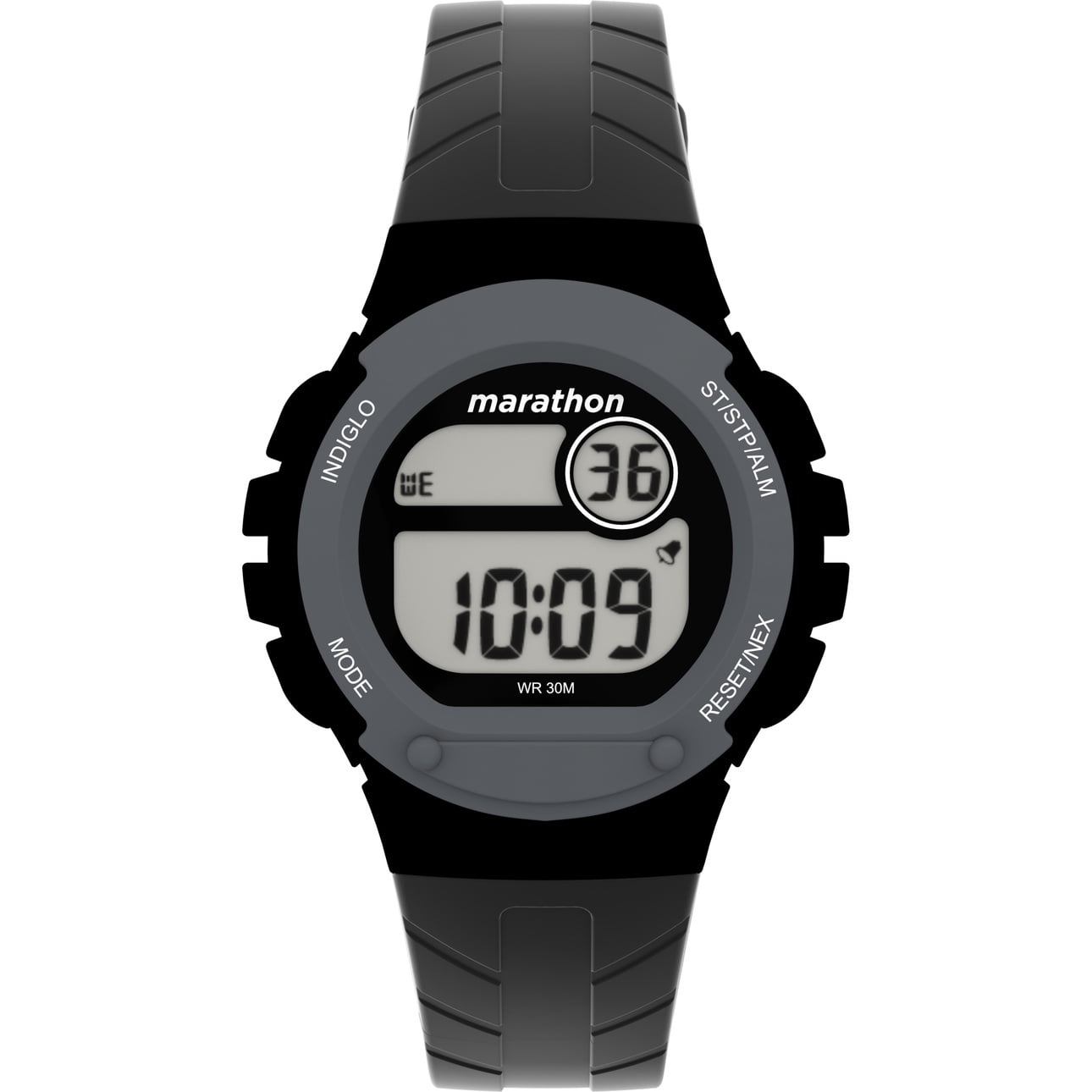 Marathon by Timex Women's Black/Dark Gray 32mm Sport Watch, Resin Strap -  