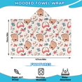thumbnail image 2 of Pink and Blue Baseball Items Pattern Hooded Bath Towel，50"x30" for Ages 3 To 12 Kids, Quick Dry Lightweight Soft Microfiber Hood Beach Towel Cover Up for Kids, 2 of 7