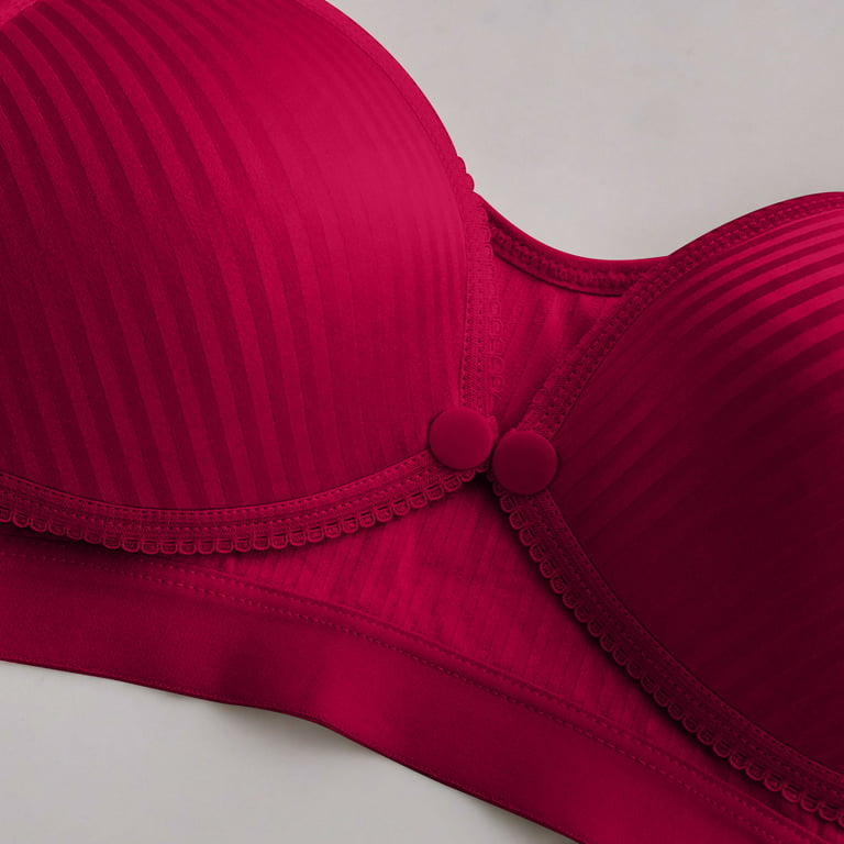 Women Bra Wireless Nursing Bra Maternity Breastfeeding Sleep Removable  Spill Prevention Pads Bra Underwear (Color : Rose Red, Size : 34E)