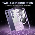 thumbnail image 2 of CASEFIV for Samsung Galaxy S24 Plus Case,Compatible with MagSafe,Clear Magnetic Glitter Gradient Sparkle Luxury Plated Soft TPU Bumper Full Camera Lens Protector,Light Purple, 2 of 7