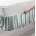 thumbnail image 2 of Modern Bed Skirt, Vertical Thin and Bold Stipes Optical Pattern Retro Style Abstract Print, Elastic Bedskirt Dust Ruffle Wrap Around for Bedding Decor, 4 Sizes, Pale Sage Green White, by Ambesonne, 2 of 2