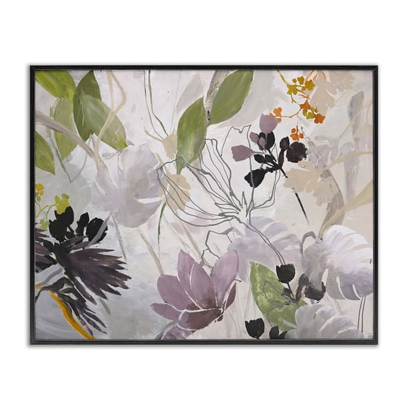 Soft Spring Organic Flora Black Framed Giclee Art, design by Design Fabrikken