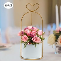 Vases for Centerpieces Wedding - 10 Pcs Metal Geometric Gold Centerpiece Elegant Wedding Centerpieces for Tables - Gold Vase for Weddings Party Decoration Centerpiece Table Decorations