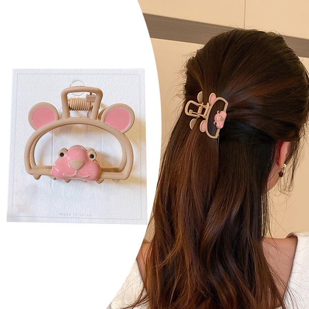 Pinza cabello Pinza cabello simple geométrica antideslizante Pinza mandíbu del cabello Oso shamjiam pinzas para el cabello