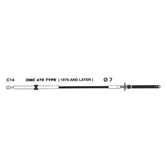 Uflex C14X18; Cable Thottle Shift 18Ft Si Fits Johnson Evinrude 1979 and newer