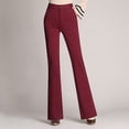 thumbnail image 3 of Fusipu Women Trouser Flared Style High Waist Solid Colors Elastic Formal Long Stretch Office Lady Trouser for Office, 3 of 8