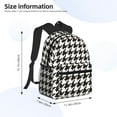 thumbnail image 4 of Daiia Houndstooth Black And White School Backpack for Men Women, Unisex Large Waterproof Bookbag Schoolbag Casual Daypack for High School/College/Teens/Travel/Work Black, 4 of 8