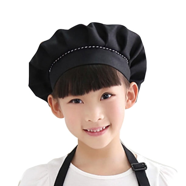 Black Gorro de chef ajustable de color sólido gorro de lavabo regalo para fiestas temáticas de Navidad y Año Nuevo