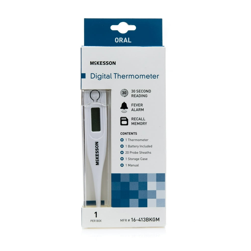 McKesson Oral Digital Thermometer Stick Digital Display 16413BKGM 12