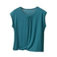 thumbnail image 1 of BLVB T-Shirts de Pyjama en Modal Ultra Doux pour Femmes, Coupe Ample, Col Ras du Cou, Hauts Décontractés de Détente, Manches Cap, T-Shirts de Nuit pour Femmes, 1 of 4