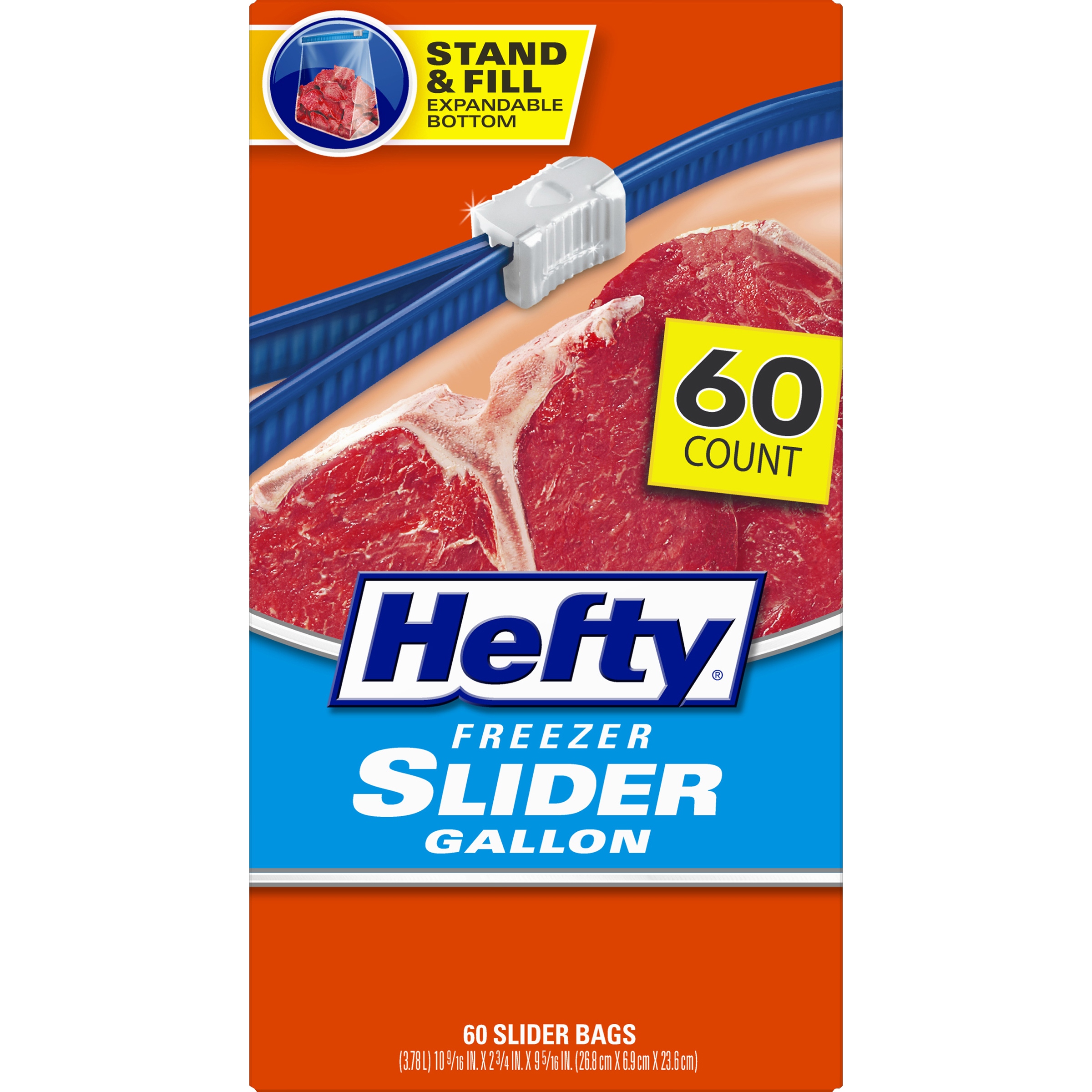 Hefty® Freezer Gallon Slider Bags 60 ct Box