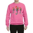 thumbnail image 2 of Wild Bobby, Colorful Rainbow Seahorses Animal Lover Unisex Crewneck Graphic Sweatshirt, Neon Pink, X-Large, 2 of 3